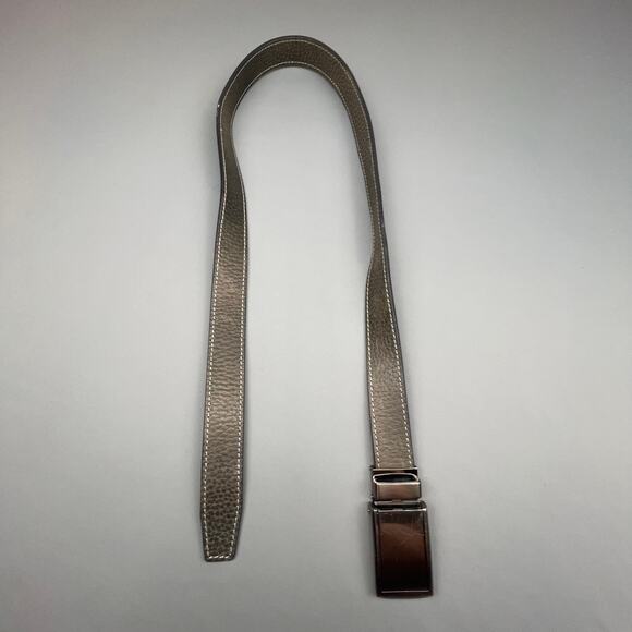 Slide Belts Full Grain Leather Ratchet Belt 44 Gray Adjustable Automatic Buckle - Picture 1 of 10